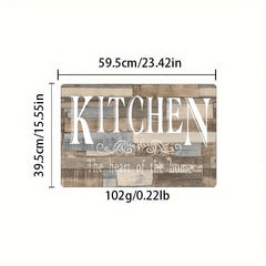 Wood Print Kitchen Mat Waterproof Non Slip Kitchen Rugs Set