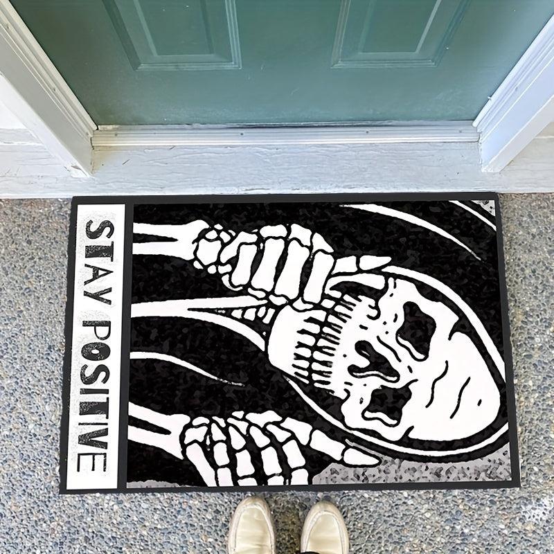 Gothic Halloween Flannel Rug Dark Clown Coffin Home Decor