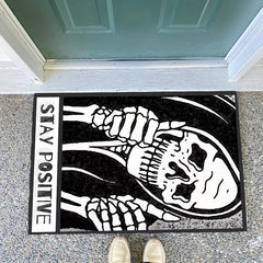 Gothic Halloween Flannel Rug Dark Clown Coffin Home Decor