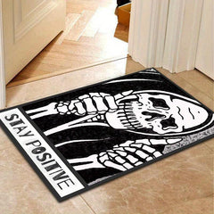 Gothic Halloween Flannel Rug Dark Clown Coffin Home Decor