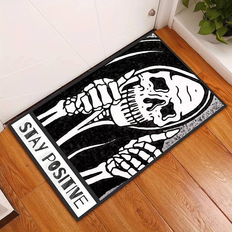 Gothic Halloween Flannel Rug Dark Clown Coffin Home Decor