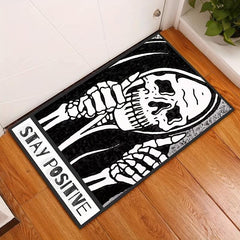 Gothic Halloween Flannel Rug Dark Clown Coffin Home Decor