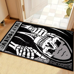 Gothic Halloween Flannel Rug Dark Clown Coffin Home Decor