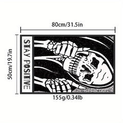 Gothic Halloween Flannel Rug Dark Clown Coffin Home Decor