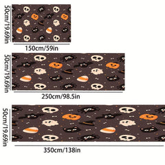 Halloween Hallway Carpet Skull Ghost Bat Pattern Floor Rug