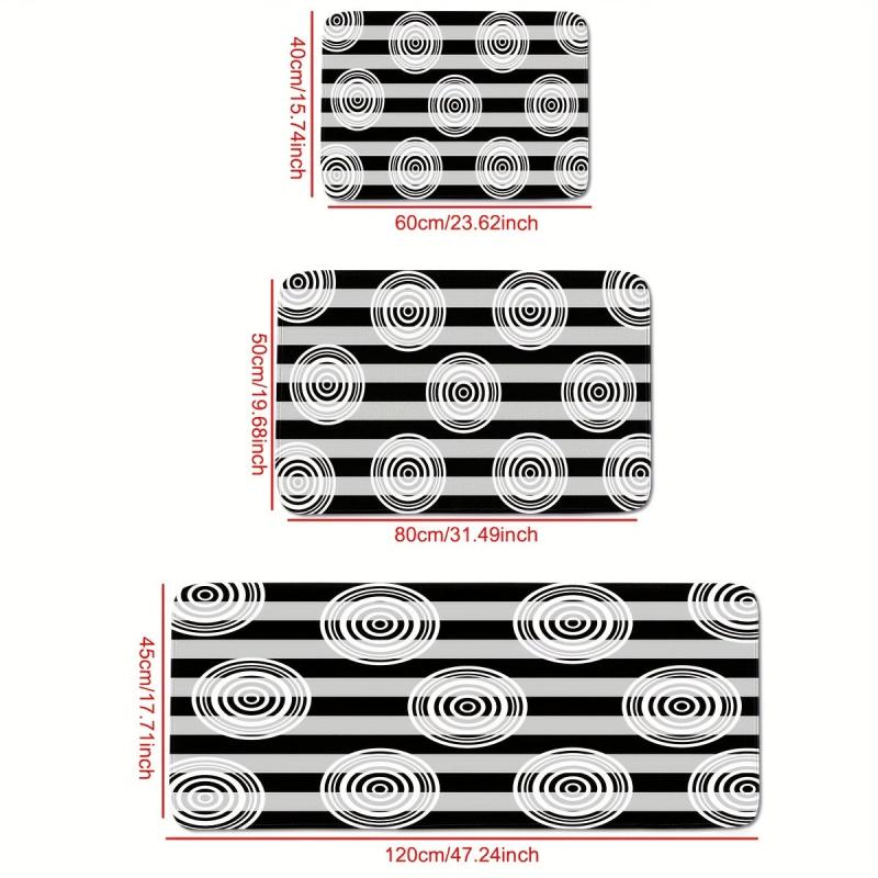 Geometric & Striped Pattern Kitchen Rug Modern Polyester Kitchen Mat