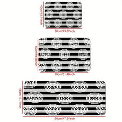 Geometric & Striped Pattern Kitchen Rug Modern Polyester Kitchen Mat