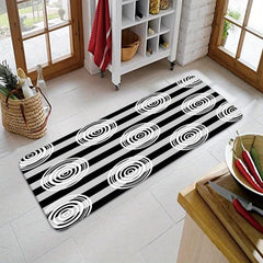 Geometric & Striped Pattern Kitchen Rug Modern Polyester Kitchen Mat