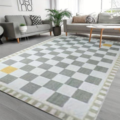 Soft Geometric Faux Cashmere Area Rug, Machine Washable, Stain Resist
