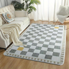 Soft Geometric Faux Cashmere Area Rug, Machine Washable, Stain Resist