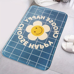 Smiley Face Foam Flower Floor Mat Soft and Durable Bathroom Bedroom Rug