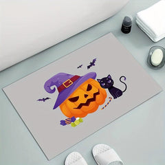 Halloween Floor Mat Soft Bath Rug Absorbent Non-slip Door Carpet