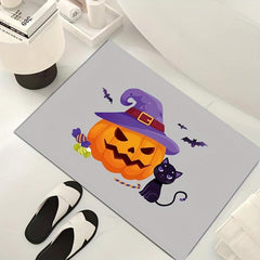 Halloween Floor Mat Soft Bath Rug Absorbent Non-slip Door Carpet