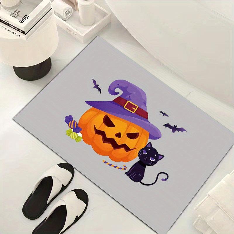 Halloween Floor Mat Soft Bath Rug Absorbent Non-slip Door Carpet
