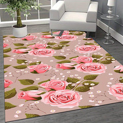 Large Soft Area Rug Floral Anti-fatigue Shaggy Carpet