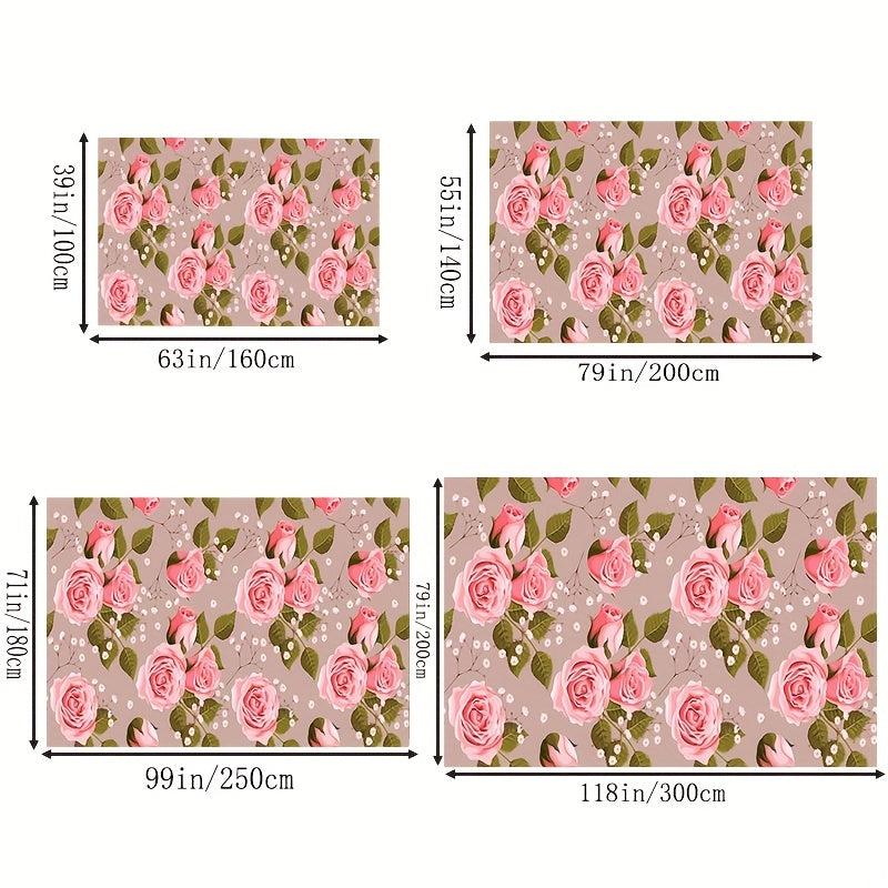 Large Soft Area Rug Floral Anti-fatigue Shaggy Carpet