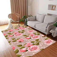 Large Soft Area Rug Floral Anti-fatigue Shaggy Carpet