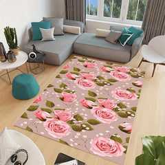 Large Soft Area Rug Floral Anti-fatigue Shaggy Carpet
