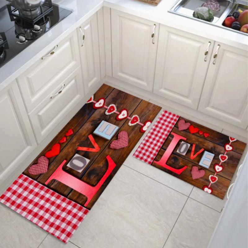 2pcs Kitchen Floor Mats Anti-slip Water Absorbent Door Mats