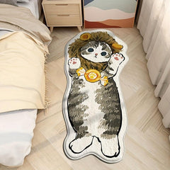 Funny Cat Mat Soft Area Rug Shaggy Fluffy Carpet for Living Room Bedroom