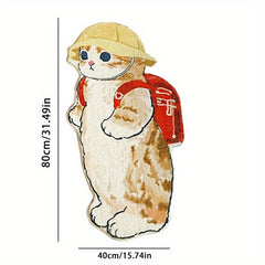 Funny Cat Mat Soft Area Rug Shaggy Fluffy Carpet for Living Room Bedroom
