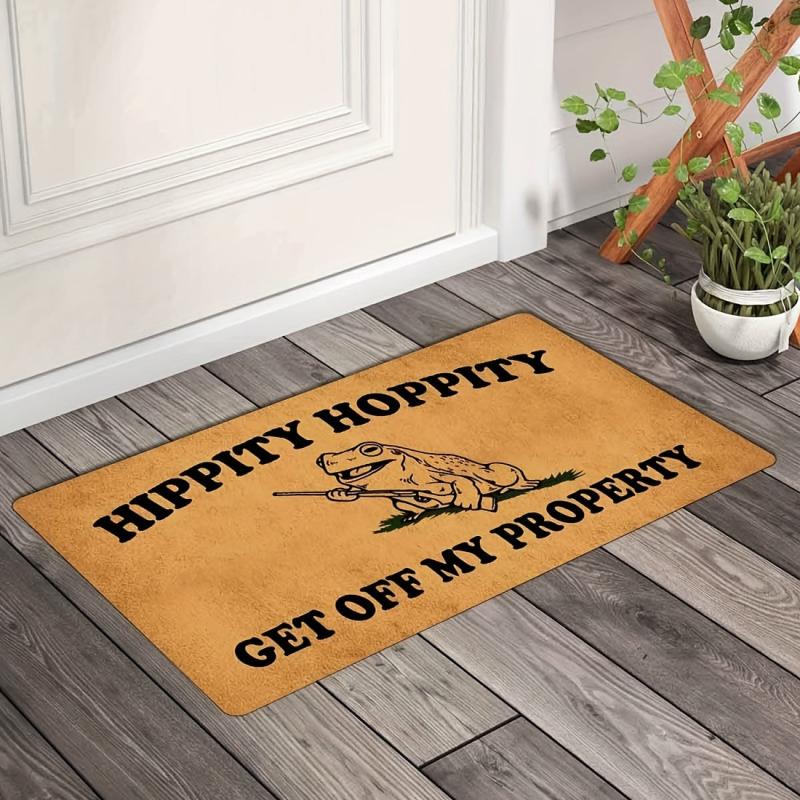 Funny Welcome Doormat Hippity Hoppity Get Off My Door Mat