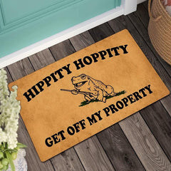 Funny Welcome Doormat Hippity Hoppity Get Off My Door Mat