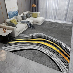 Nordic Geometric Area Rug Vintage Distressed Polyester Carpet