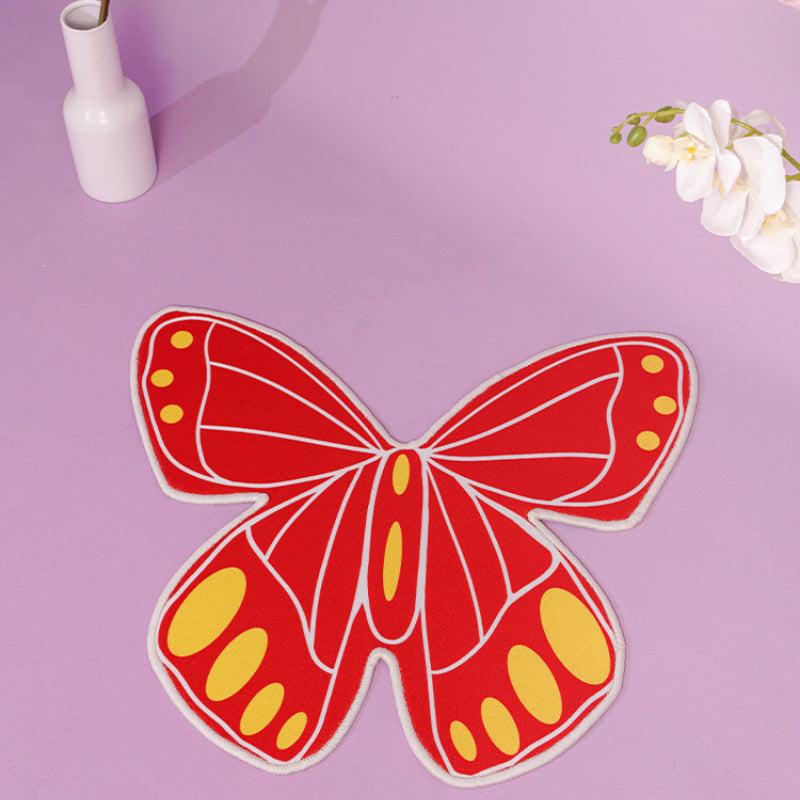 Irregular Cartoon Butterfly Area Rug Fleece Bedroom