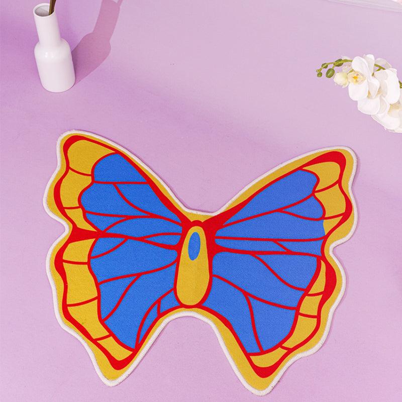 Irregular Cartoon Butterfly Area Rug Fleece Bedroom
