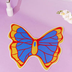 Irregular Cartoon Butterfly Area Rug Fleece Bedroom