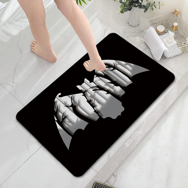 Bat Pattern Floor Mat Soft Non-Slip Bath Rug Diatom Mud Absorbent Carpet