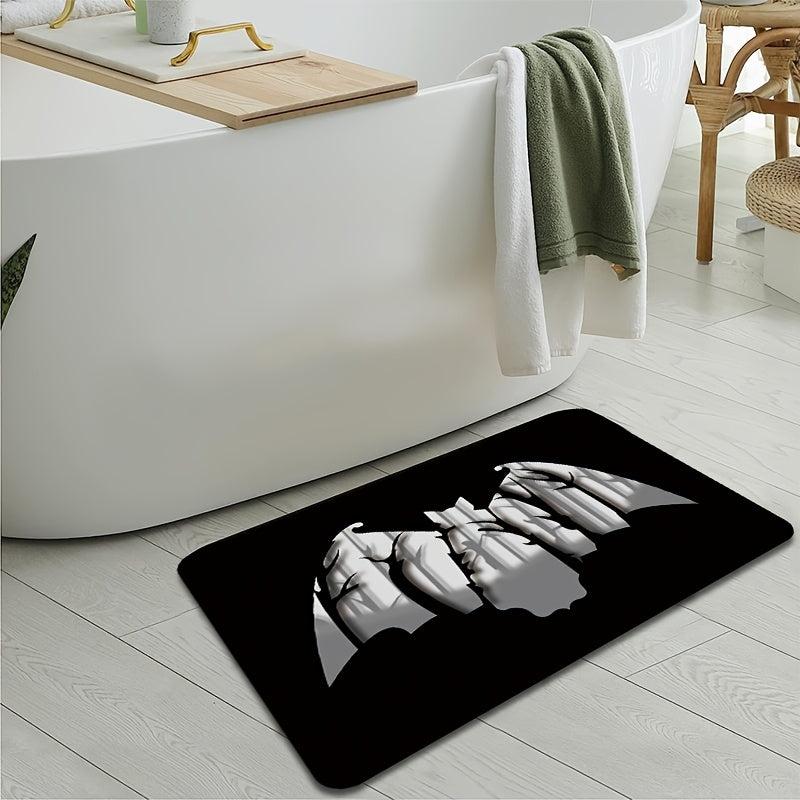 Bat Pattern Floor Mat Soft Non-Slip Bath Rug Diatom Mud Absorbent Carpet