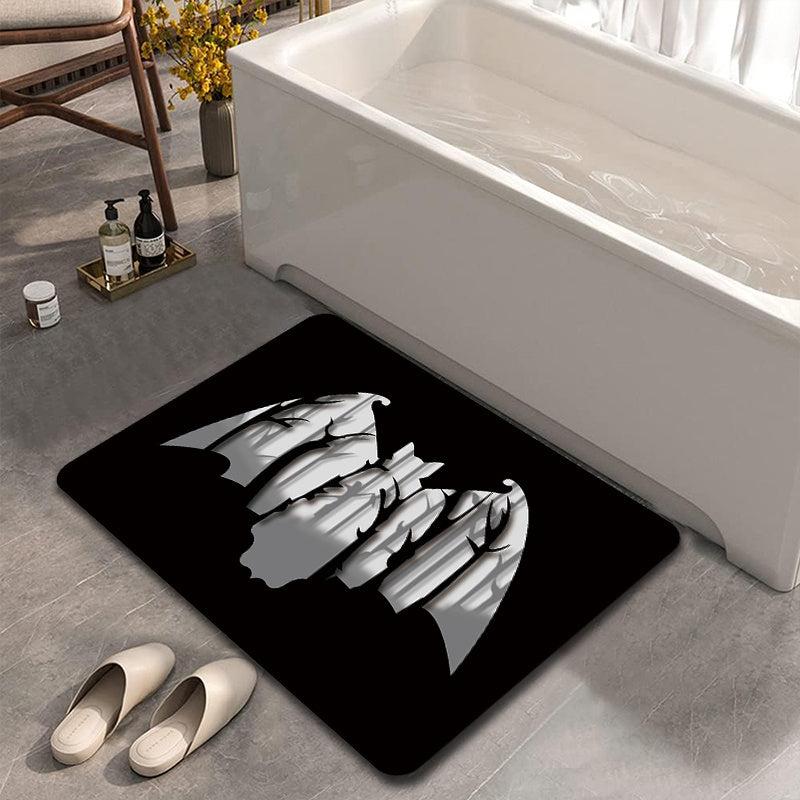 Bat Pattern Floor Mat Soft Non-Slip Bath Rug Diatom Mud Absorbent Carpet