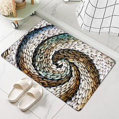 Non Slip Cobblestone Area Rug Thickened 0 39inch 3D Stone Door Floor Mat