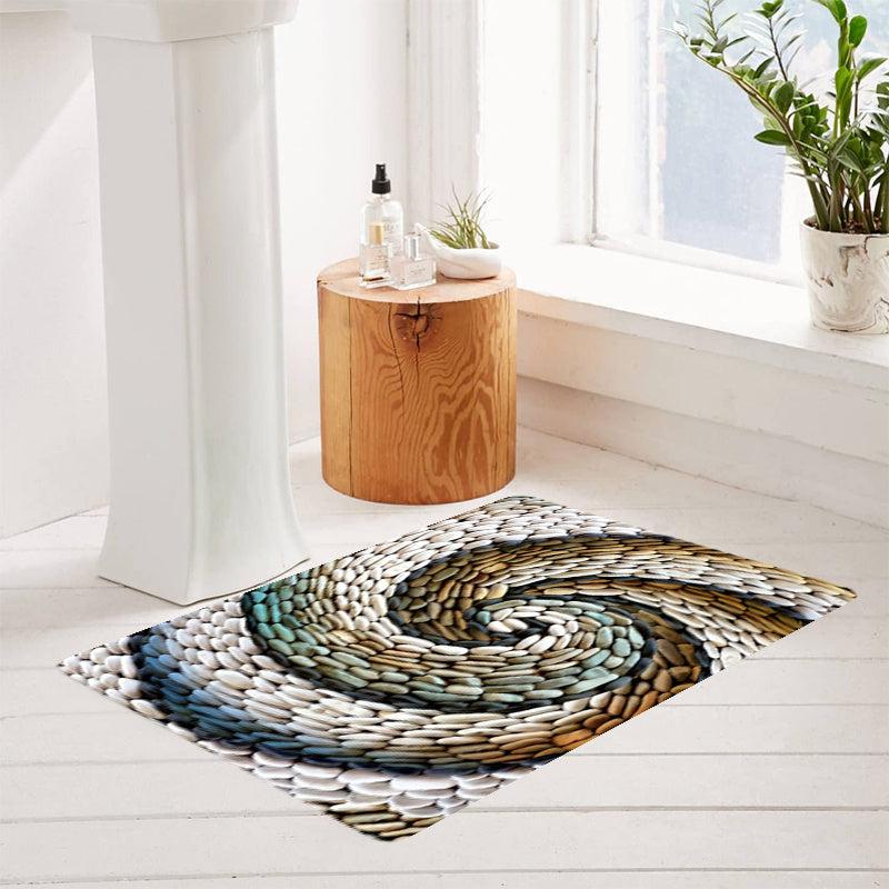 Non Slip Cobblestone Area Rug Thickened 0 39inch 3D Stone Door Floor Mat