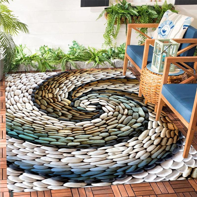 Non Slip Cobblestone Area Rug Thickened 0 39inch 3D Stone Door Floor Mat