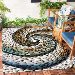 Non Slip Cobblestone Area Rug Thickened 0 39inch 3D Stone Door Floor Mat