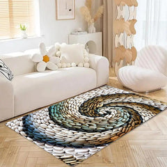 Non Slip Cobblestone Area Rug Thickened 0 39inch 3D Stone Door Floor Mat