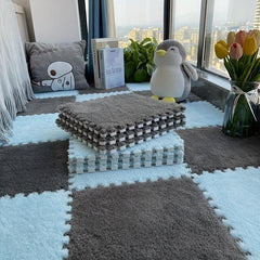 10pcs Plush Puzzle Bedroom Carpet Foam Floor Puzzle Mat