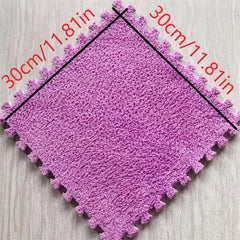 10pcs Plush Puzzle Bedroom Carpet Foam Floor Puzzle Mat