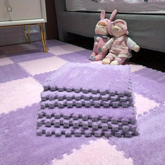 10pcs Plush Puzzle Bedroom Carpet Foam Floor Puzzle Mat