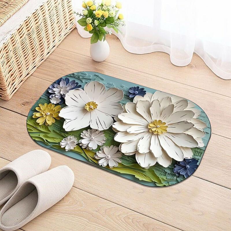 Non Slip Diatom Mud Bath Rug Absorbent Quick Dry Shower Carpet for Home
