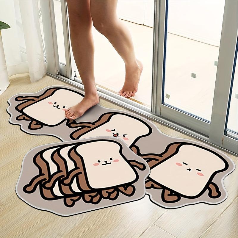 Cartoon Bread Kitchen Rug Non-slip Soft Door Mat Absorbent Durable Carpet