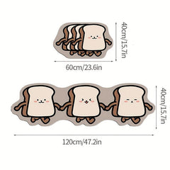 Cartoon Bread Kitchen Rug Non-slip Soft Door Mat Absorbent Durable Carpet