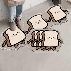 Cartoon Bread Kitchen Rug Non-slip Soft Door Mat Absorbent Durable Carpet