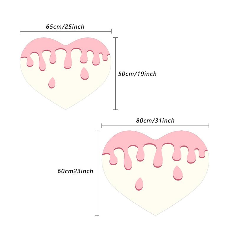 Heart Shaped Non Slip Rugs for Girls Bedroom Living Room Bathroom