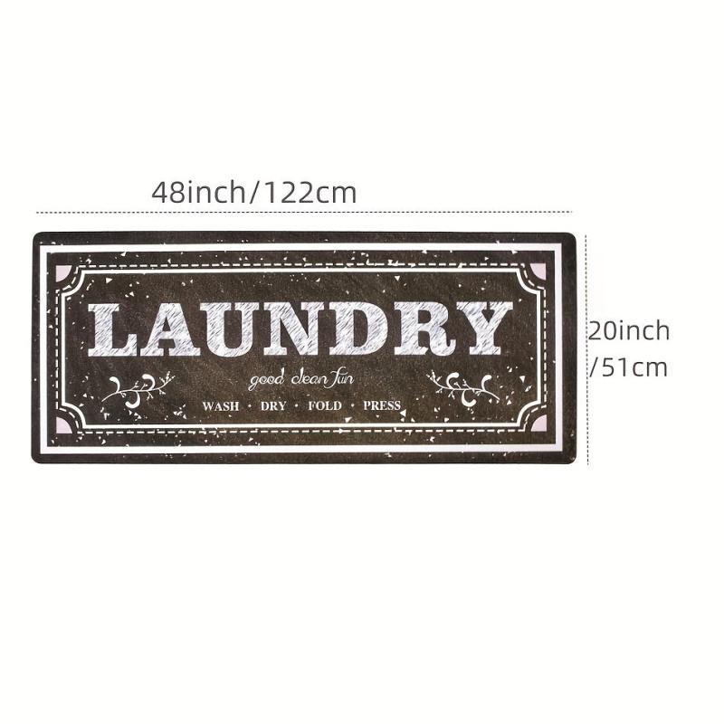 Laundry Room Letter Floor Mat Soft Non Slip Bath Rug Washable