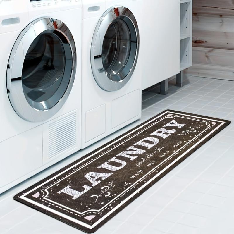 Laundry Room Letter Floor Mat Soft Non Slip Bath Rug Washable