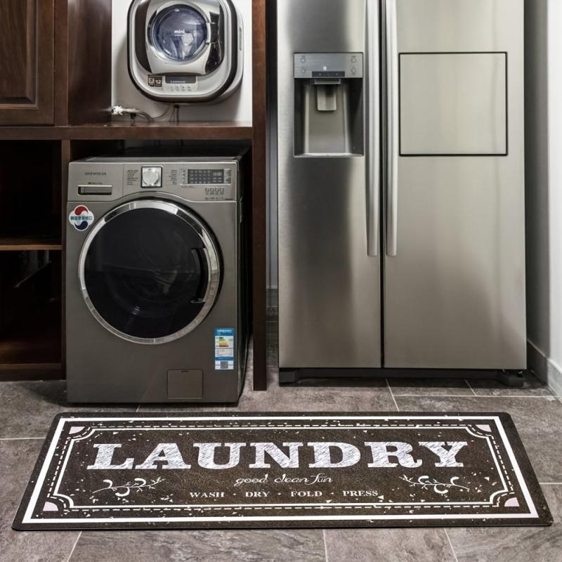 Laundry Room Letter Floor Mat Soft Non Slip Bath Rug Washable